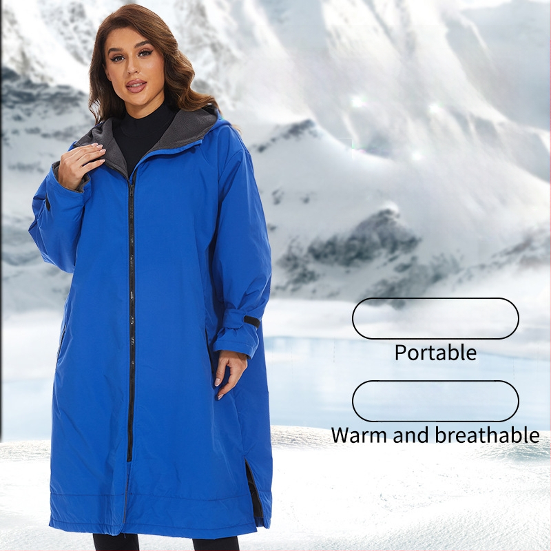 Talvine ujumis-žiin häälik rätik-mantel kapuuts tuulekindluseks välitingimustes – 85% polüamiid, 15% nailon, 150D, üle 500 g, superfin kiud