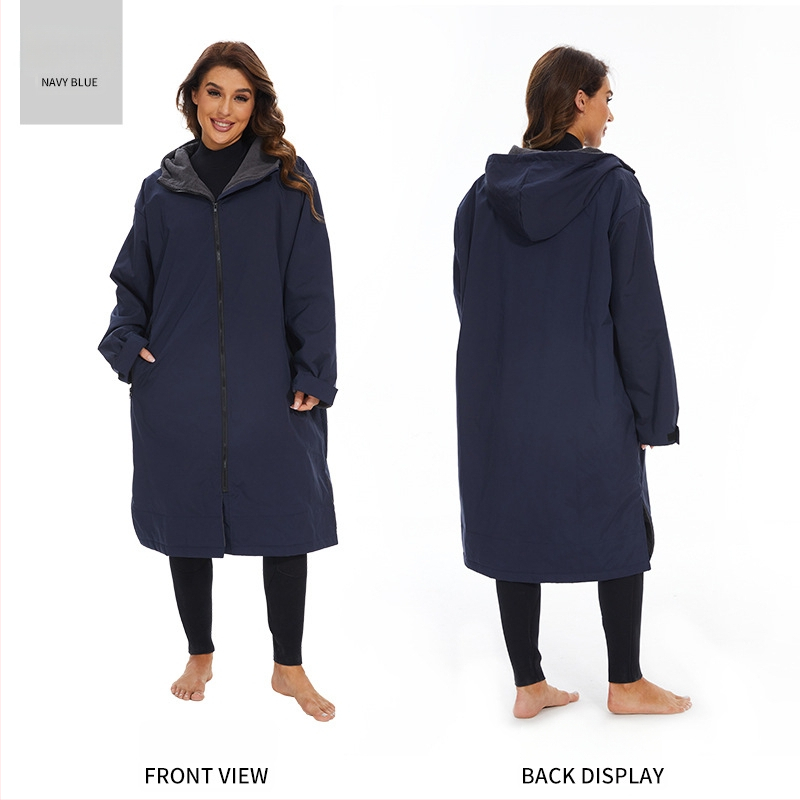 Talvine ujumis-žiin häälik rätik-mantel kapuuts tuulekindluseks välitingimustes – 85% polüamiid, 15% nailon, 150D, üle 500 g, superfin kiud