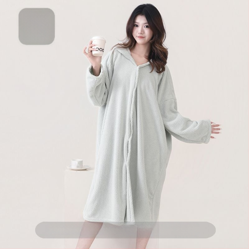 Halat de baie cu glugă, antibacterian, microfibră, absorbent, uscare rapidă, pentru femei.