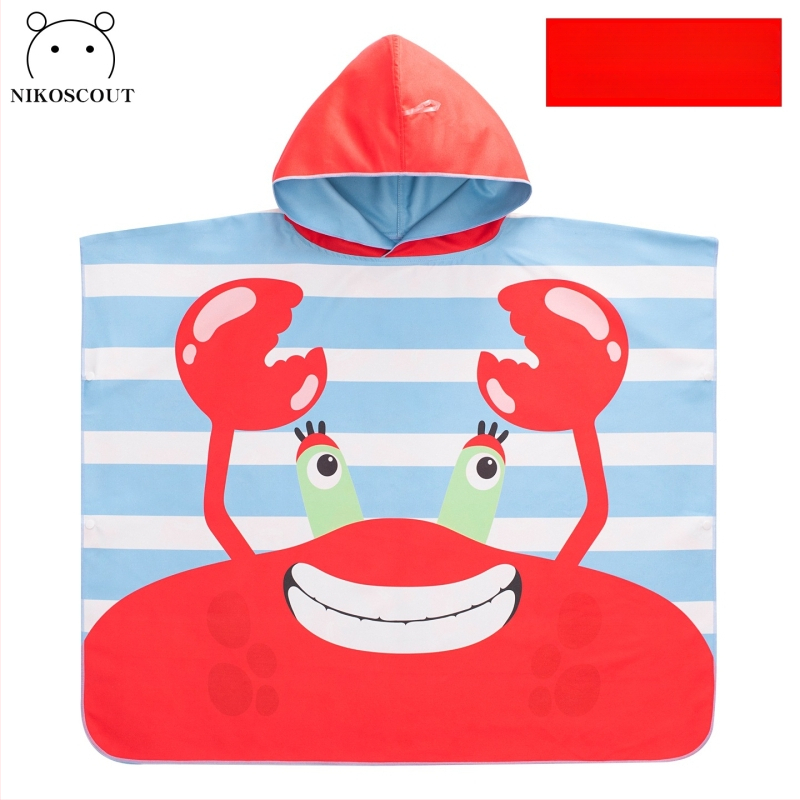 Nikoscout Nick Family Laste kiire kuivanud ujumisrätik-mantel, kaasaskantav kamps, kahepoolselt imav vannitoa haljas, 500 g või rohkem