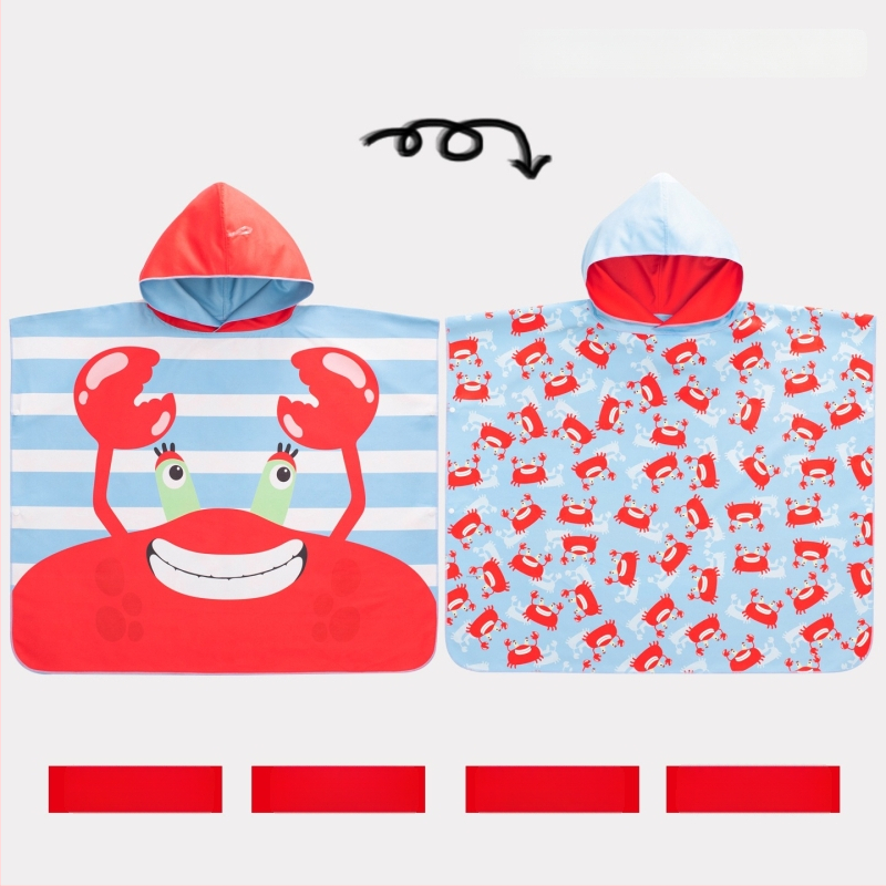 Nikoscout Nick Family Laste kiire kuivanud ujumisrätik-mantel, kaasaskantav kamps, kahepoolselt imav vannitoa haljas, 500 g või rohkem