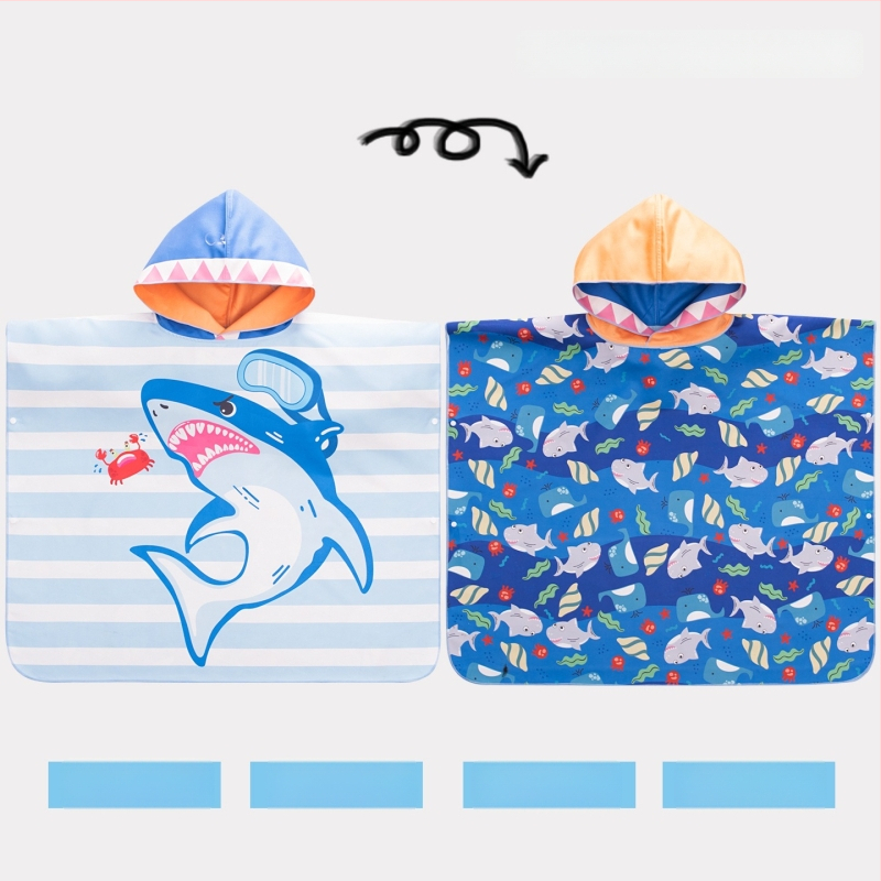 Nikoscout Nick Family Laste kiire kuivanud ujumisrätik-mantel, kaasaskantav kamps, kahepoolselt imav vannitoa haljas, 500 g või rohkem