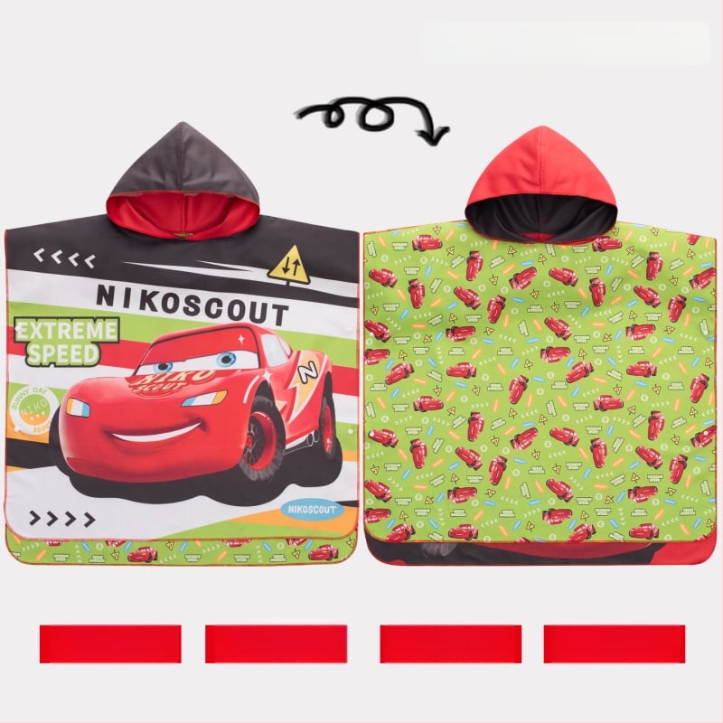 Nikoscout Nick Family Laste kiire kuivanud ujumisrätik-mantel, kaasaskantav kamps, kahepoolselt imav vannitoa haljas, 500 g või rohkem