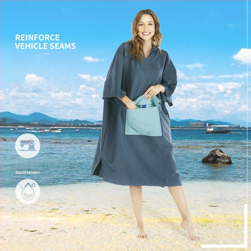 Ülikerge kokkukäiv randrätik sukelduv kate ja kiiresti kuivatav riietumisrõivas — Materjal: peenkiud • Kaal: 200–300 g • Bränd: ideal made