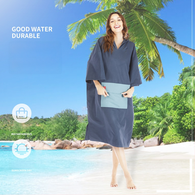 Ülikerge kokkukäiv randrätik sukelduv kate ja kiiresti kuivatav riietumisrõivas — Materjal: peenkiud • Kaal: 200–300 g • Bränd: ideal made