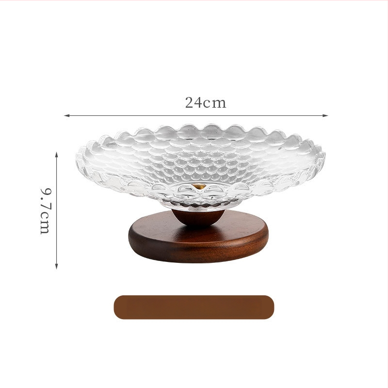 Dvigubo sluoksnio stiklinė vaisių lėkštė, retro nostalgijos stilius, Qian prekės ženklas, gimtadienio dovana, Kalėdų dovana