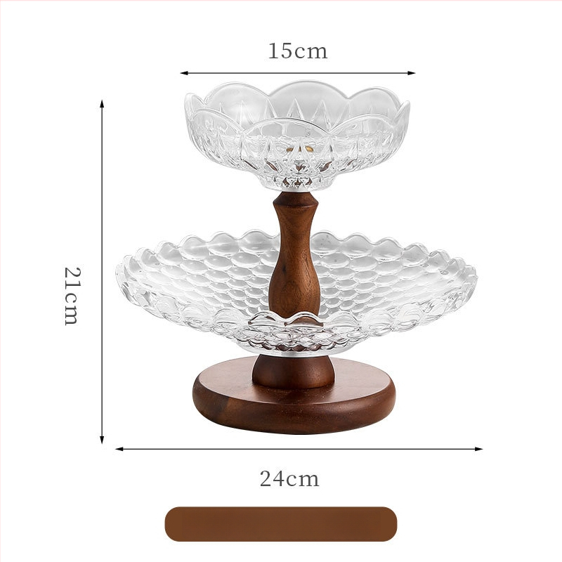 Dvigubo sluoksnio stiklinė vaisių lėkštė, retro nostalgijos stilius, Qian prekės ženklas, gimtadienio dovana, Kalėdų dovana