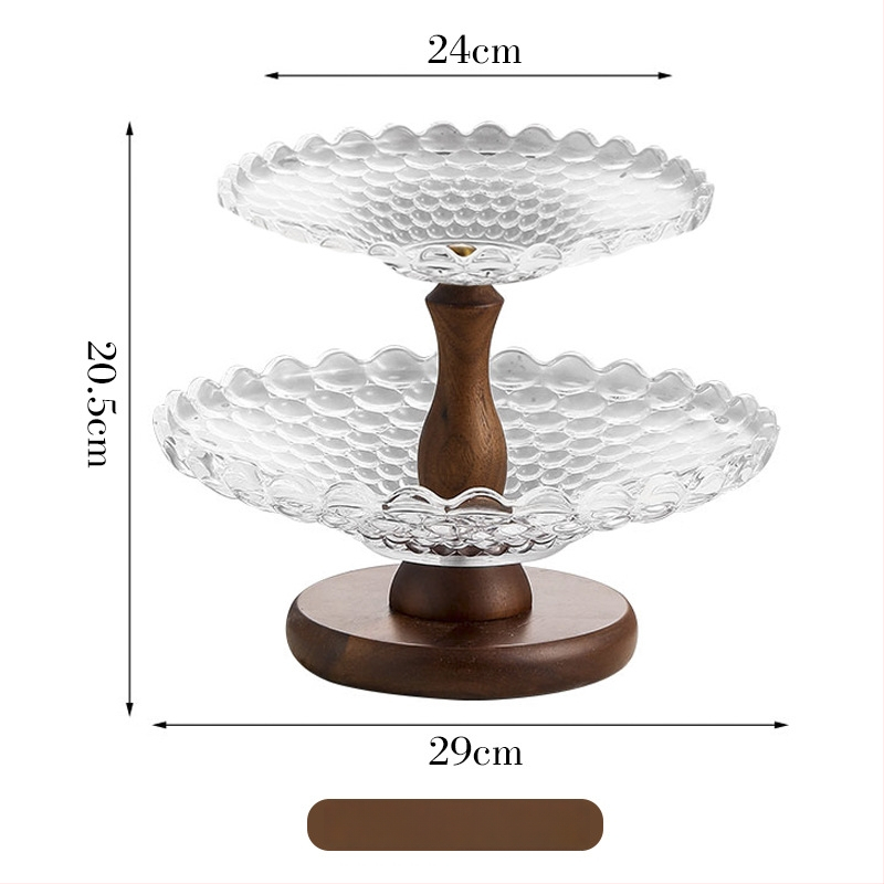 Dvigubo sluoksnio stiklinė vaisių lėkštė, retro nostalgijos stilius, Qian prekės ženklas, gimtadienio dovana, Kalėdų dovana