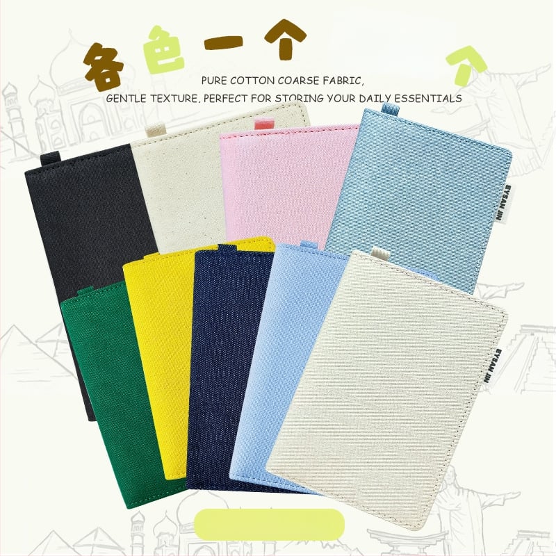 Passi ja kaartide organiseerija — Integreeritud kaarditugi, Kanvasist säilitamiskott reisidel, Unisex (Yi Jin bränd, linna lihtsus, 2025 kevad)