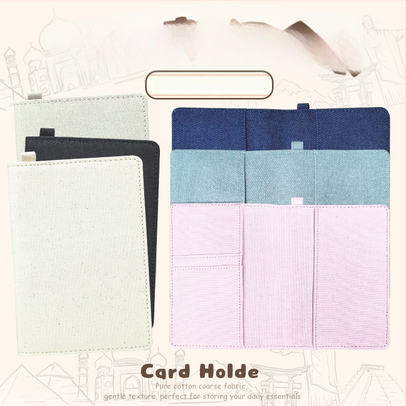 Passi ja kaartide organiseerija — Integreeritud kaarditugi, Kanvasist säilitamiskott reisidel, Unisex (Yi Jin bränd, linna lihtsus, 2025 kevad)