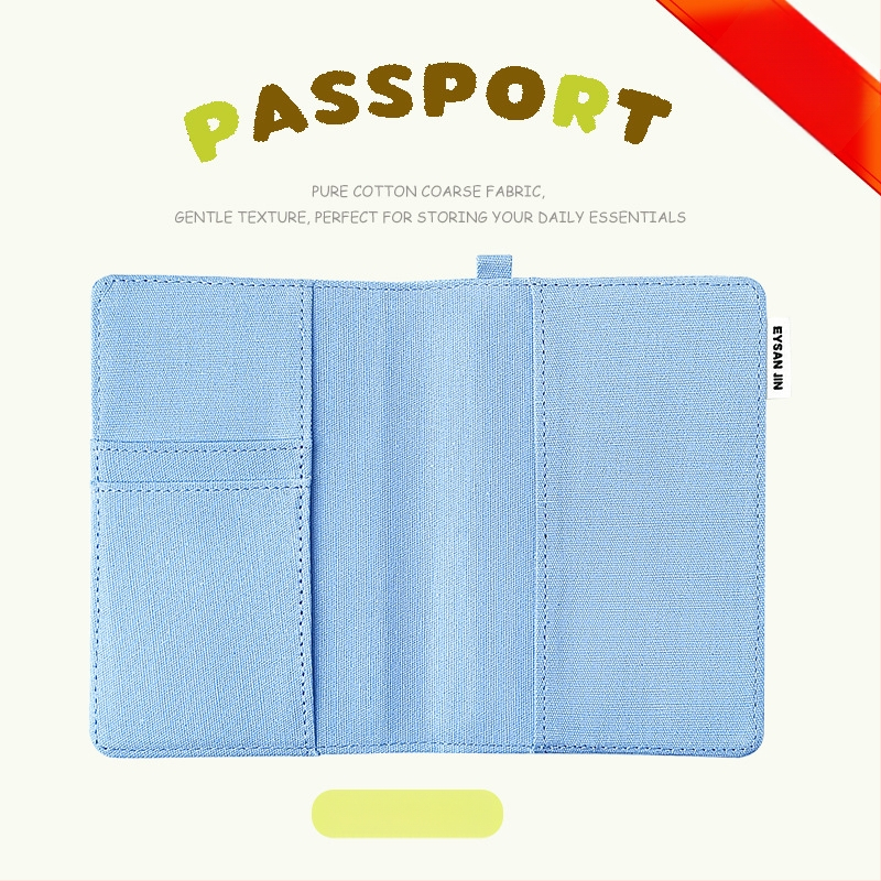 Passi ja kaartide organiseerija — Integreeritud kaarditugi, Kanvasist säilitamiskott reisidel, Unisex (Yi Jin bränd, linna lihtsus, 2025 kevad)