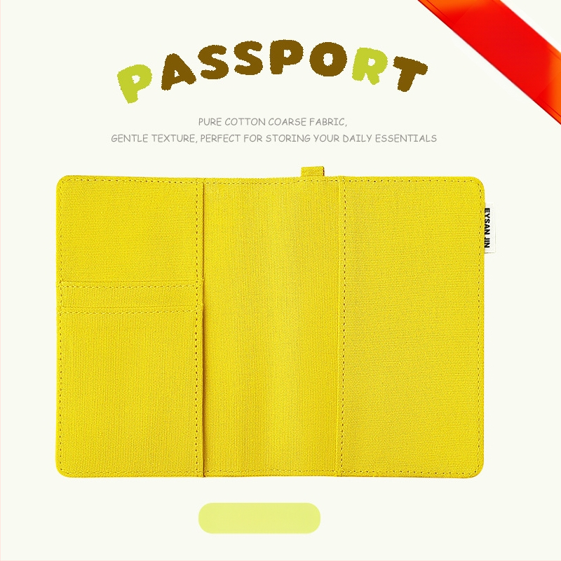 Passi ja kaartide organiseerija — Integreeritud kaarditugi, Kanvasist säilitamiskott reisidel, Unisex (Yi Jin bränd, linna lihtsus, 2025 kevad)