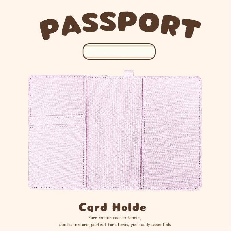 Passi ja kaartide organiseerija — Integreeritud kaarditugi, Kanvasist säilitamiskott reisidel, Unisex (Yi Jin bränd, linna lihtsus, 2025 kevad)
