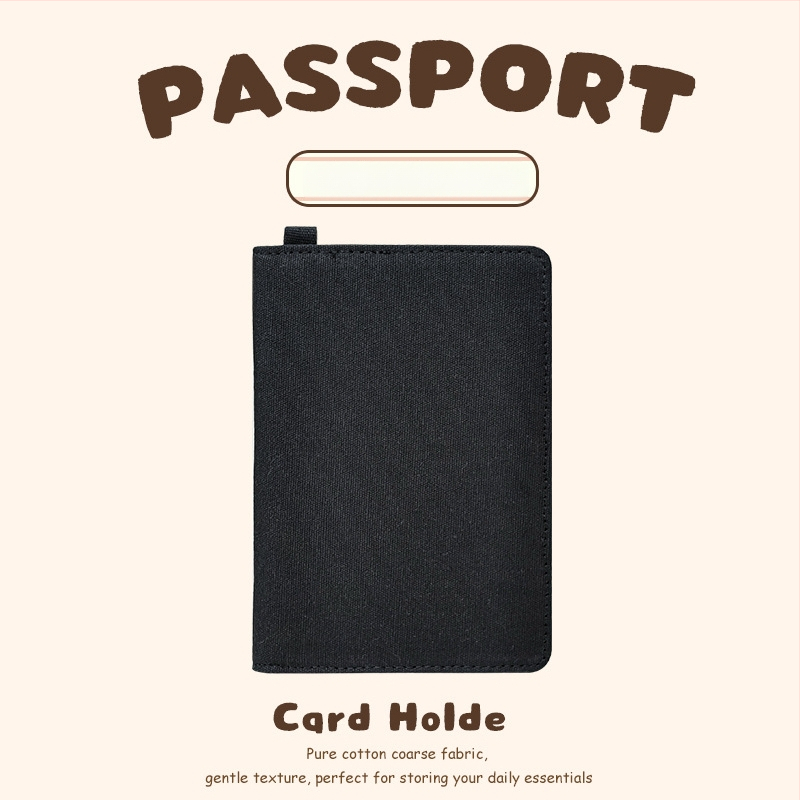Passi ja kaartide organiseerija — Integreeritud kaarditugi, Kanvasist säilitamiskott reisidel, Unisex (Yi Jin bränd, linna lihtsus, 2025 kevad)