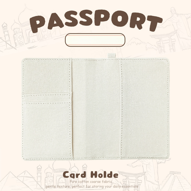 Passi ja kaartide organiseerija — Integreeritud kaarditugi, Kanvasist säilitamiskott reisidel, Unisex (Yi Jin bränd, linna lihtsus, 2025 kevad)