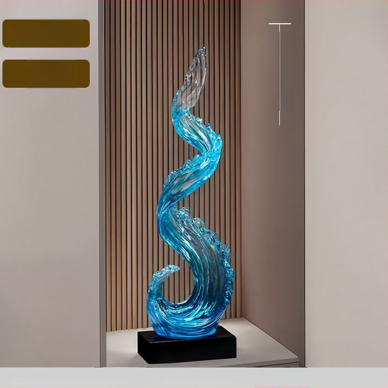 Sveķu dekoratīvā figūra priekš ieejas un dzīvojamās istabas ar TV skapīti – gaišs grezns stils, ideāla dāvana mājas iesvētīšanai