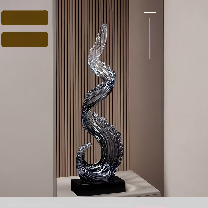 Sveķu dekoratīvā figūra priekš ieejas un dzīvojamās istabas ar TV skapīti – gaišs grezns stils, ideāla dāvana mājas iesvētīšanai