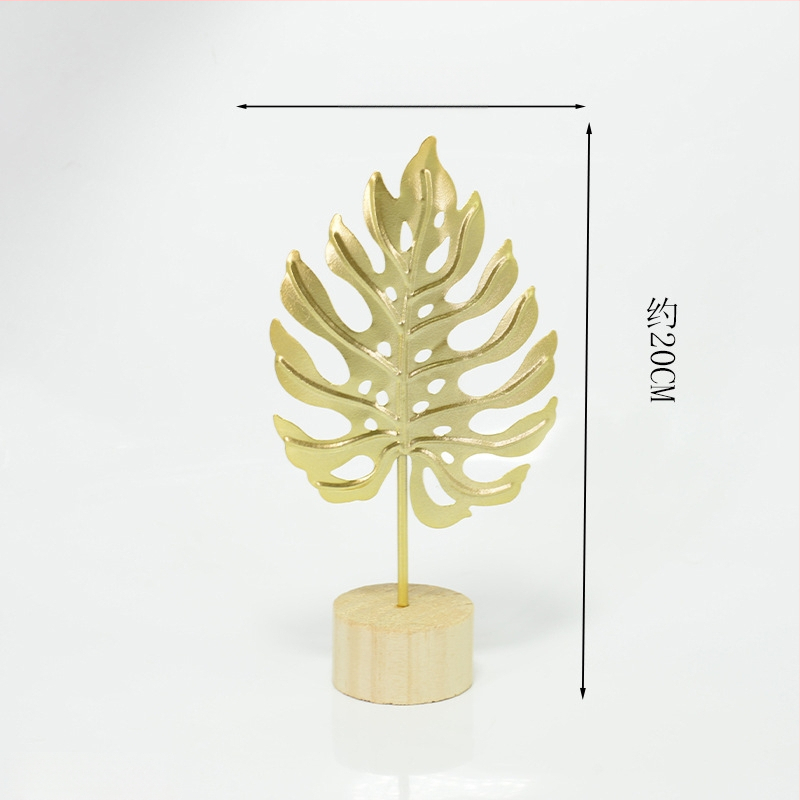 Ins-stila dzelzs ginkgo lapas dekors priekš ieejas, viesistabai, vīna skapim un birojai; metāls, elektroplatinga apdare, mūsdienīgs vienkāršs stils