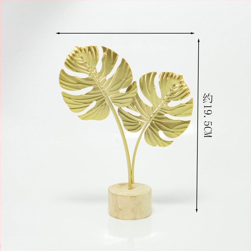 Ins-stila dzelzs ginkgo lapas dekors priekš ieejas, viesistabai, vīna skapim un birojai; metāls, elektroplatinga apdare, mūsdienīgs vienkāršs stils