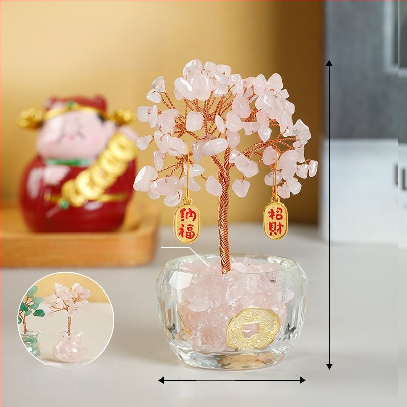 Bagātības koks – metāla, roku darbs dekors ķīniešu stilā automašīnām, galdam un mājām