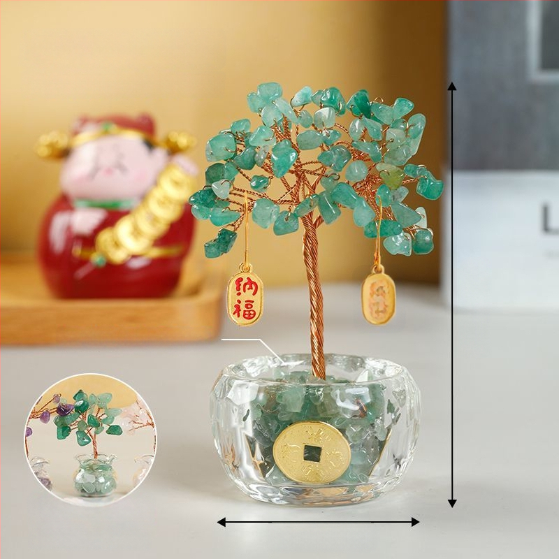 Bagātības koks – metāla, roku darbs dekors ķīniešu stilā automašīnām, galdam un mājām