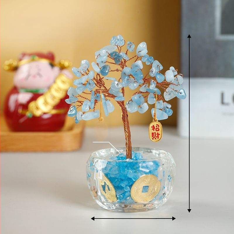 Bagātības koks – metāla, roku darbs dekors ķīniešu stilā automašīnām, galdam un mājām