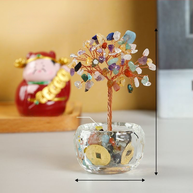 Bagātības koks – metāla, roku darbs dekors ķīniešu stilā automašīnām, galdam un mājām