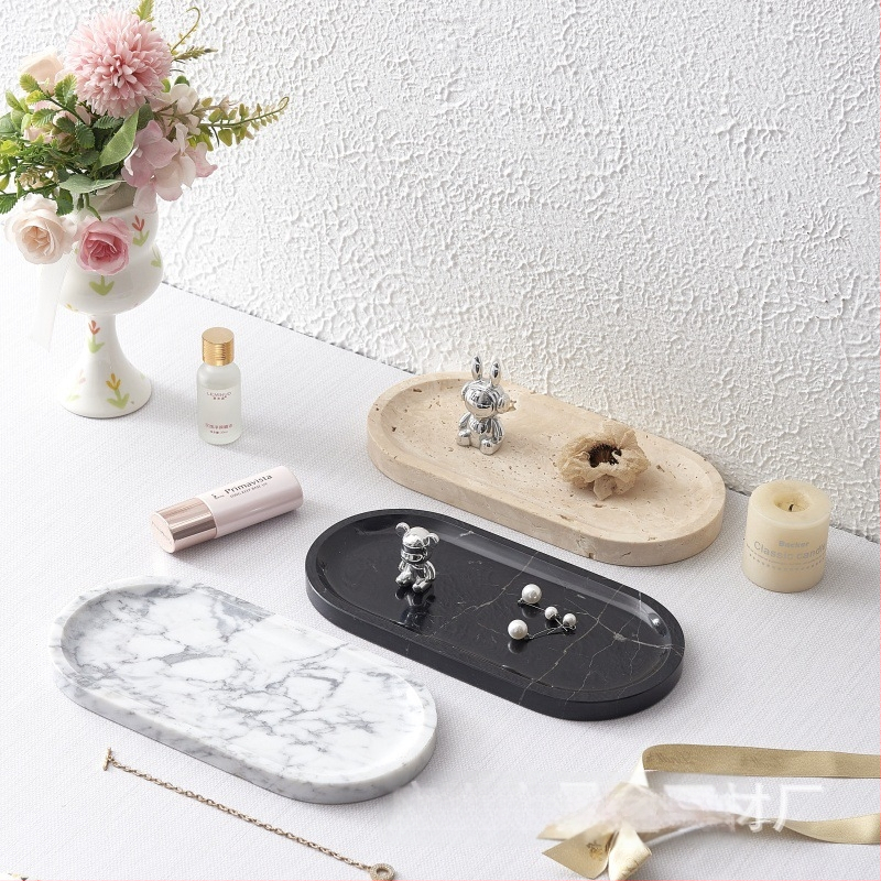 Aromaterapeutiline taldrik loodusliku marmoriaga, käsitöö, poleeritud pinnaga kate, kerge luksuse stiil, ehete kuvamiseks lauale