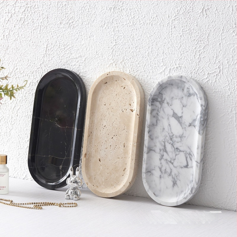 Aromaterapeutiline taldrik loodusliku marmoriaga, käsitöö, poleeritud pinnaga kate, kerge luksuse stiil, ehete kuvamiseks lauale