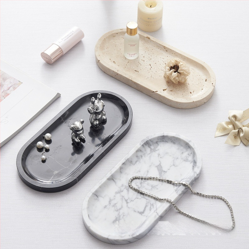 Aromaterapeutiline taldrik loodusliku marmoriaga, käsitöö, poleeritud pinnaga kate, kerge luksuse stiil, ehete kuvamiseks lauale