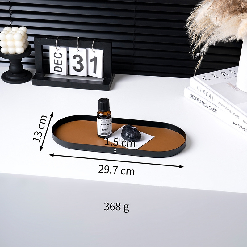 Metallist dekoratiivne kandik laua hoiustamiseks, ovaalne kuju, kaasaegne minimalistlik stiil, kohandatav