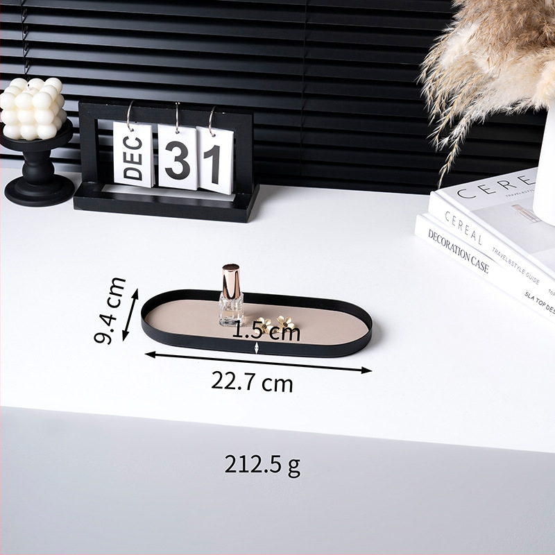 Metallist dekoratiivne kandik laua hoiustamiseks, ovaalne kuju, kaasaegne minimalistlik stiil, kohandatav