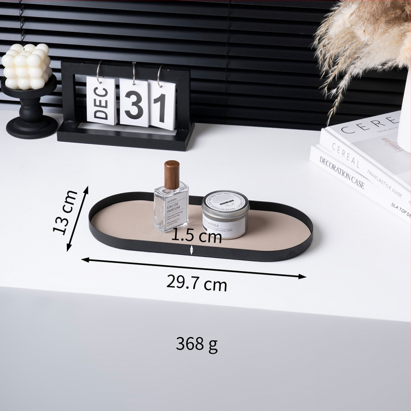 Metallist dekoratiivne kandik laua hoiustamiseks, ovaalne kuju, kaasaegne minimalistlik stiil, kohandatav