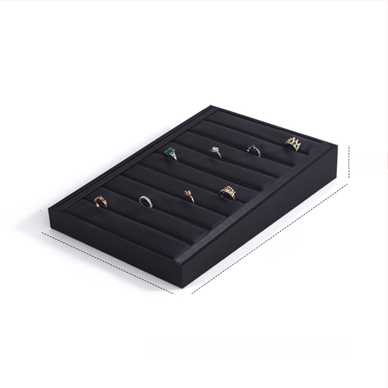 Vieno aukšto odinis papuošalų laikiklis su nuolydžia eksponavimo lėkštute