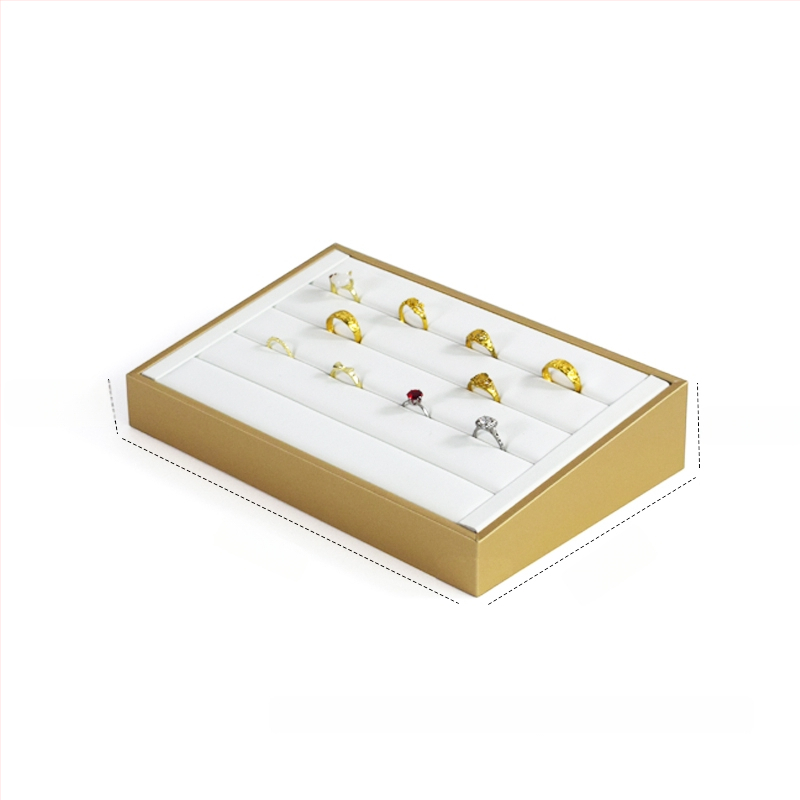 Vieno aukšto odinis papuošalų laikiklis su nuolydžia eksponavimo lėkštute