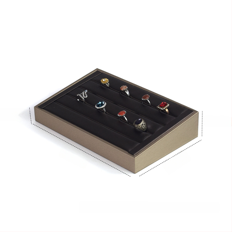 Vieno aukšto odinis papuošalų laikiklis su nuolydžia eksponavimo lėkštute