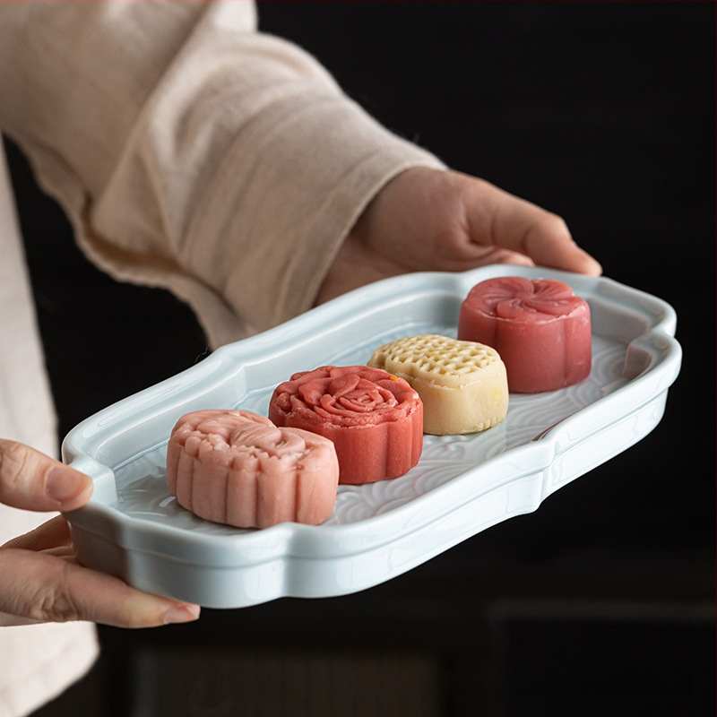 Portselanist puuviljade taldrik, hiina stiilis lihtne, kerge luksusretro disain, Wuxi Hall, Esmaklassiline kvaliteet