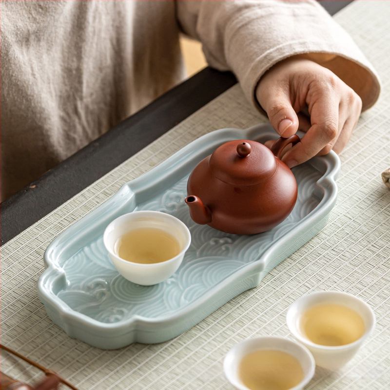 Portselanist puuviljade taldrik, hiina stiilis lihtne, kerge luksusretro disain, Wuxi Hall, Esmaklassiline kvaliteet