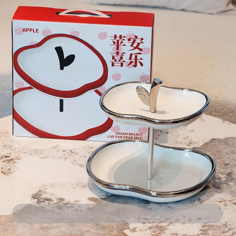 Portselanist mitmekihiline puuviljade plaat kodu elutoa – kaasaegne minimalistlik keramikaplaad puuviljade jaoks, 2024 esmaklassiline kvaliteet