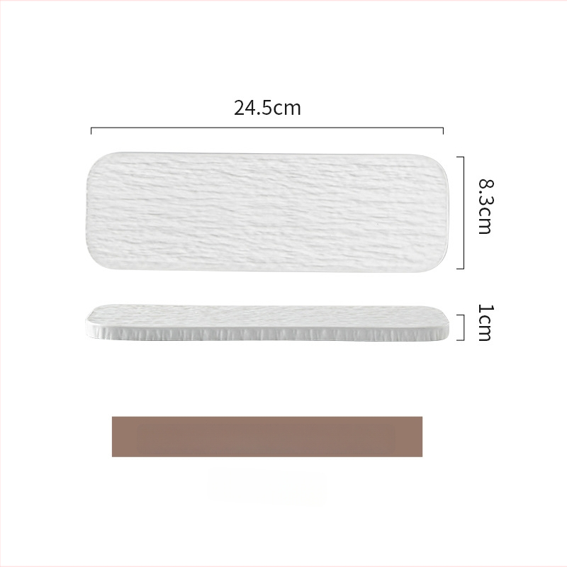 Portselani ristkülikukujuline sushi taldrik, underglaze viimistlus, mikrolaineahi sobiv, lame serveerimistaldrik