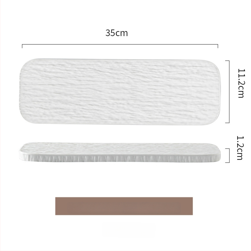 Portselani ristkülikukujuline sushi taldrik, underglaze viimistlus, mikrolaineahi sobiv, lame serveerimistaldrik