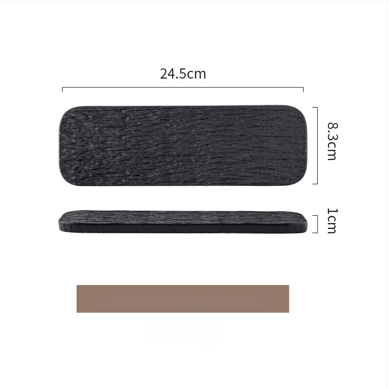 Portselani ristkülikukujuline sushi taldrik, underglaze viimistlus, mikrolaineahi sobiv, lame serveerimistaldrik