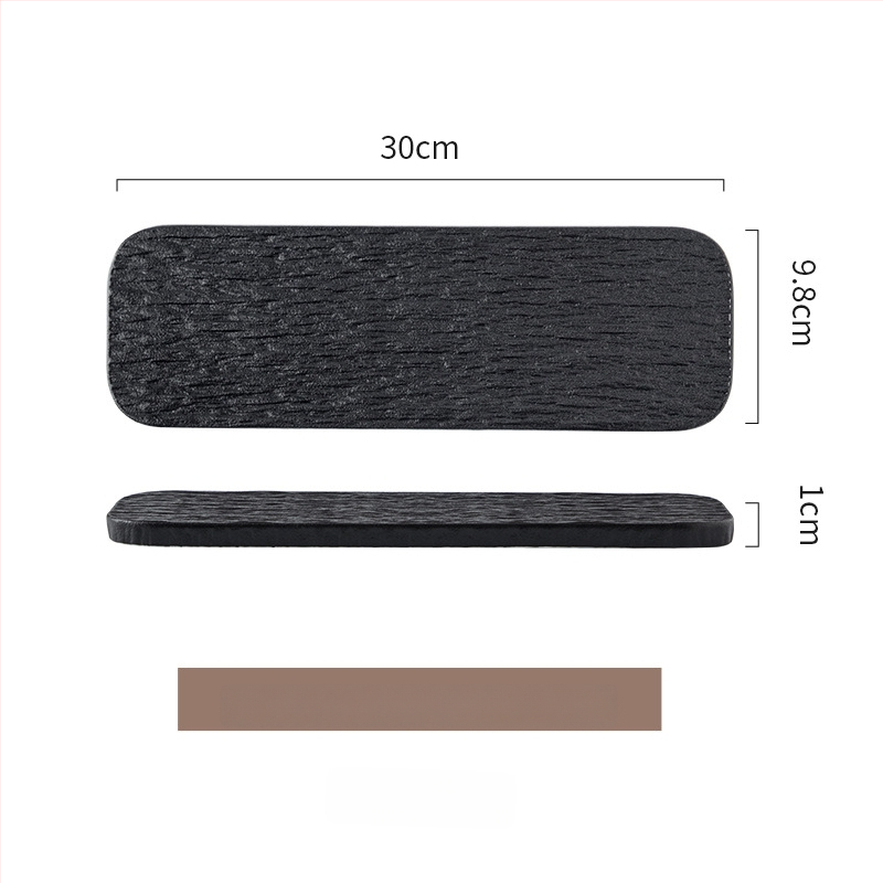 Portselani ristkülikukujuline sushi taldrik, underglaze viimistlus, mikrolaineahi sobiv, lame serveerimistaldrik