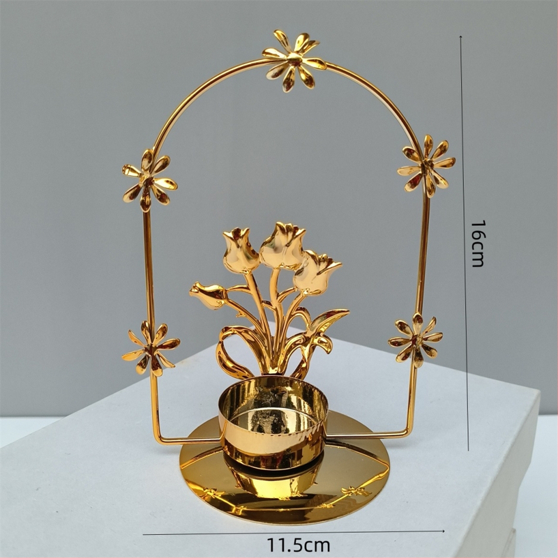 Geometrikus vas gyertyatartó, könnyed luxus stílusban, otthoni dekorációhoz