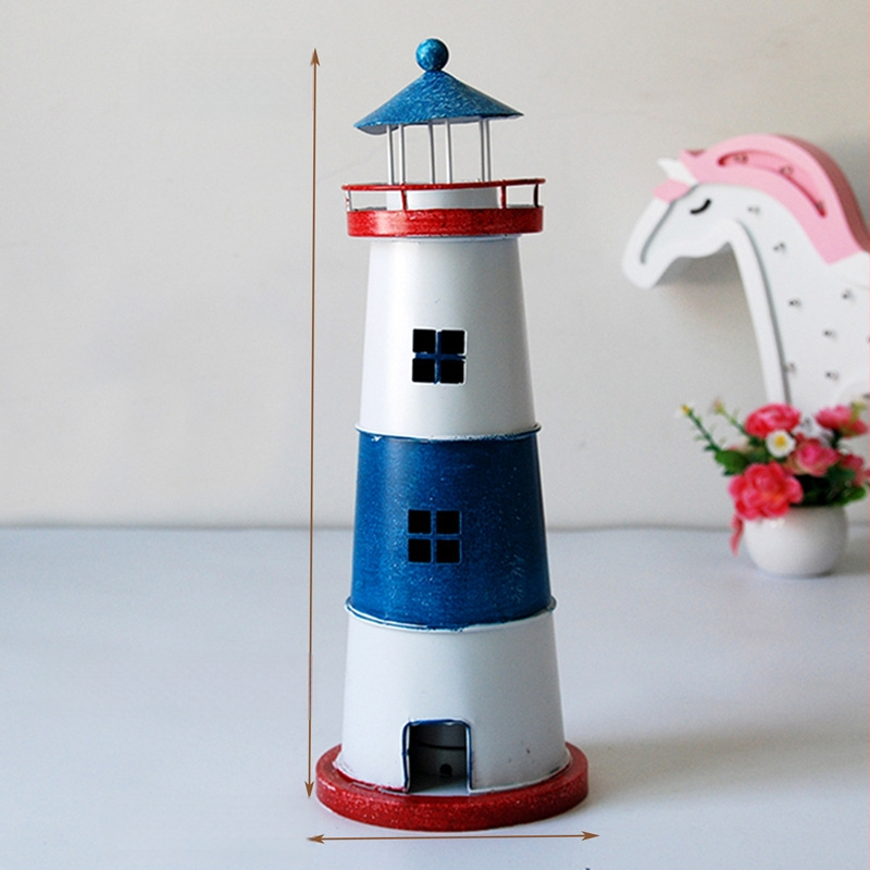 Geležinis žvakių laikiklis faros formos - Viduržemio jūros stilius, elektroplakavimas, stalinis dekoras