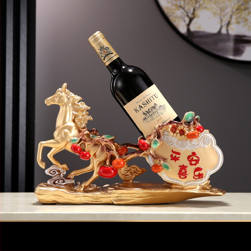 Dekoratyvinė vyno lentyna iš dervos, rankų dažyta, naujojo Kinijos stiliaus, pritaikomas paviršius