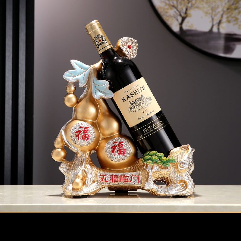 Dekoratyvinė vyno lentyna iš dervos, rankų dažyta, naujojo Kinijos stiliaus, pritaikomas paviršius