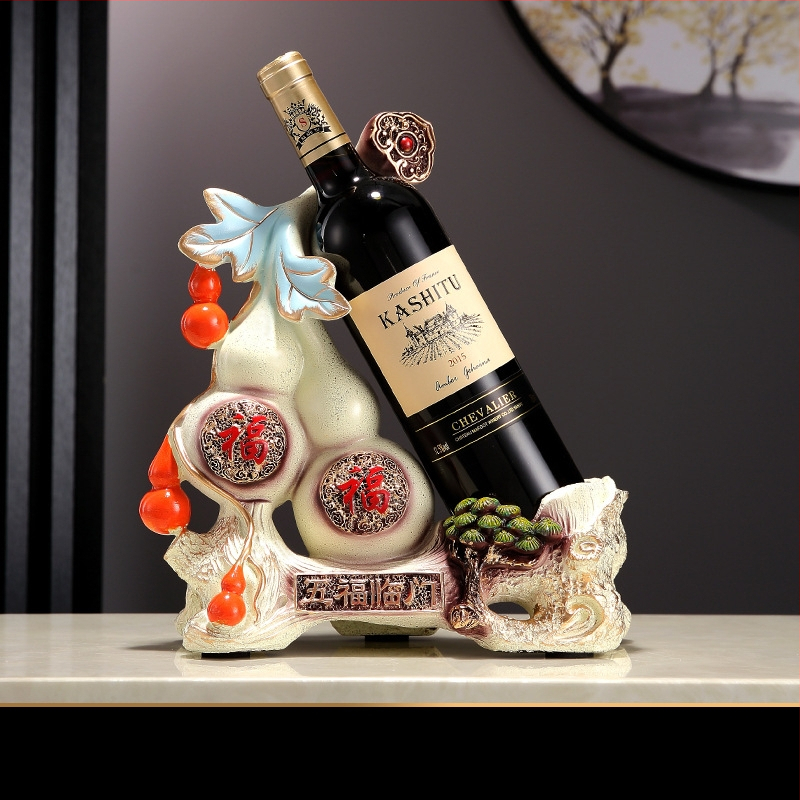 Dekoratyvinė vyno lentyna iš dervos, rankų dažyta, naujojo Kinijos stiliaus, pritaikomas paviršius