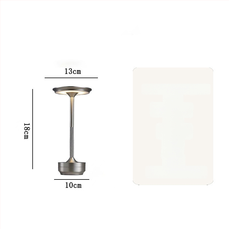 Alumīnija galda lampa ar nordiska stila dizainu, modelis Flying Saucer Table Lamp, 3W, pieskāriena slēdzis