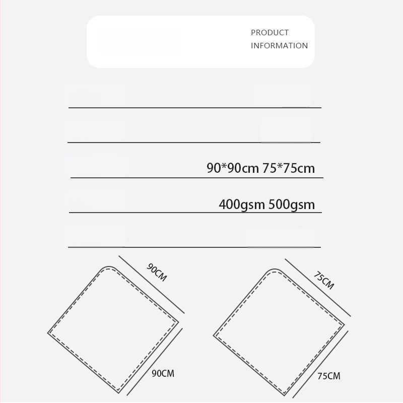 Prosop cu glugă pentru bebeluși din fibre de bambus, urechi 3D, Yue Zhu textile, 400–500 g, fir 19, broderie și tiv